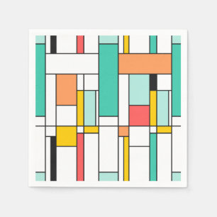 Paper napkins modern art - Mondrian style