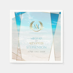 PAPER NAPKINS Modern Monogram Beach Wedding