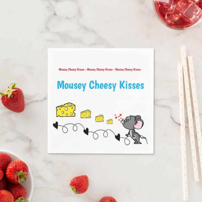 Paper Napkins, Mousey Cheesy Kisses  Napkin (Insitu)