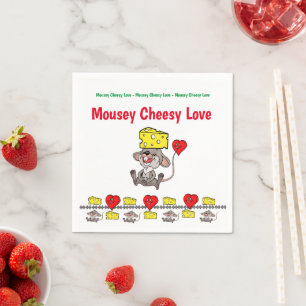 Paper Napkins, Mousey Cheesy Love  Napkin