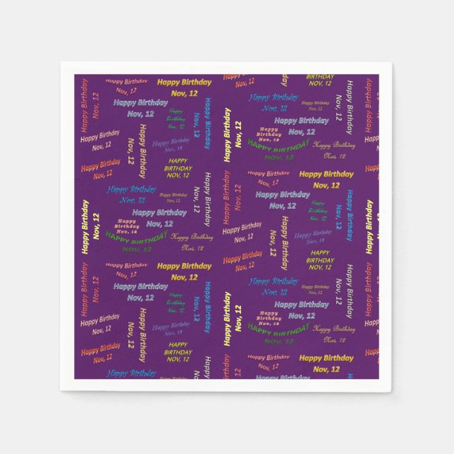Paper Napkins November, 12 Birthday (Front)