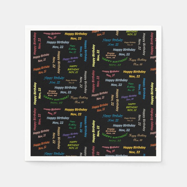 Paper Napkins November, 22 Birthday (Front)