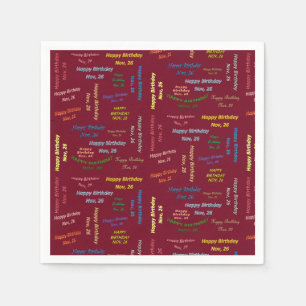 Paper Napkins November, 26 Birthday