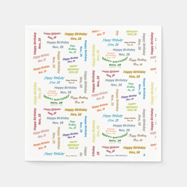 Paper Napkins November, 28 Birthday (Front)