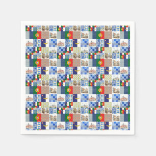Paper Napkins of Portugal Flag and Azores Flag