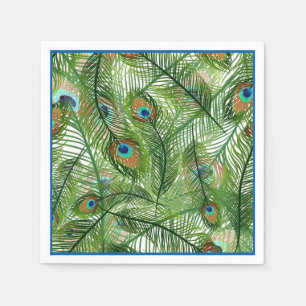 Paper Napkins-Peacock Feathers Napkin