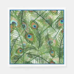 Paper Napkins-Peacock Feathers Napkin