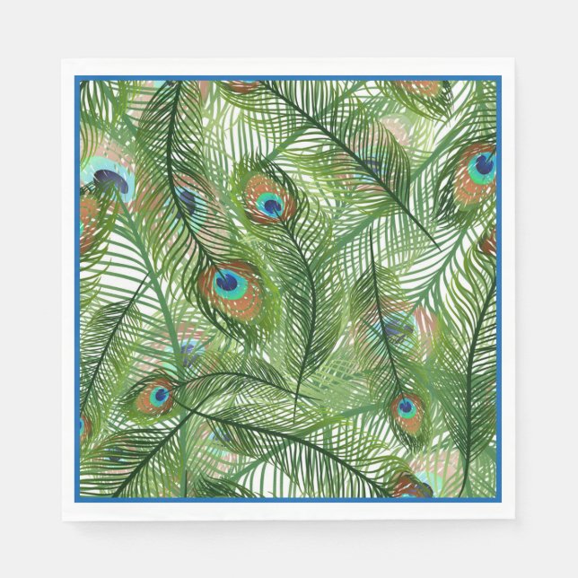 Paper Napkins-Peacock Feathers Napkins (Front)
