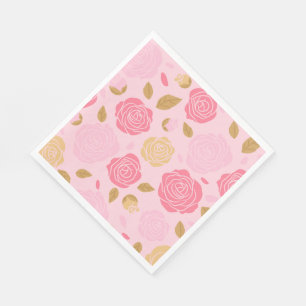 Paper Napkins-Pink Roses Napkin