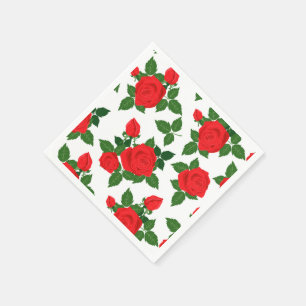 Paper Napkins-Red Roses Napkin