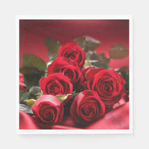 Paper Napkins-Red Roses Napkin
