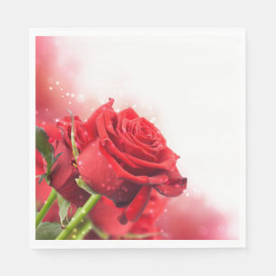 Paper Napkins-Red Roses Napkin