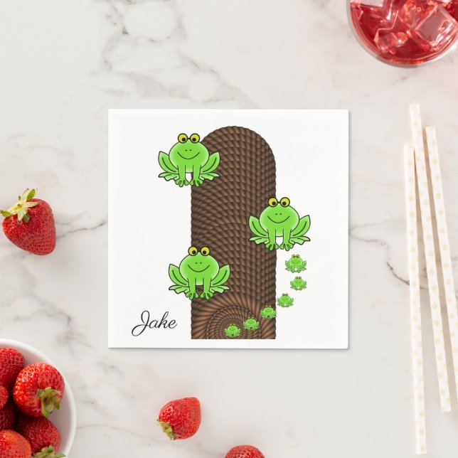 Paper Napkins, Rope Green Frogs Napkin (Insitu)