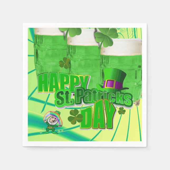 Paper Napkins St. Patrick's Day Beer (Front)