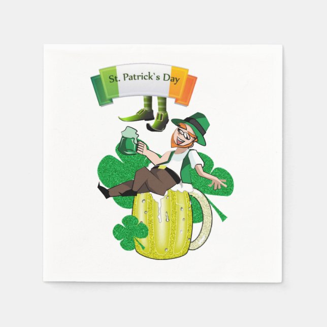 Paper Napkins St. Patrick's Day Beer (Front)