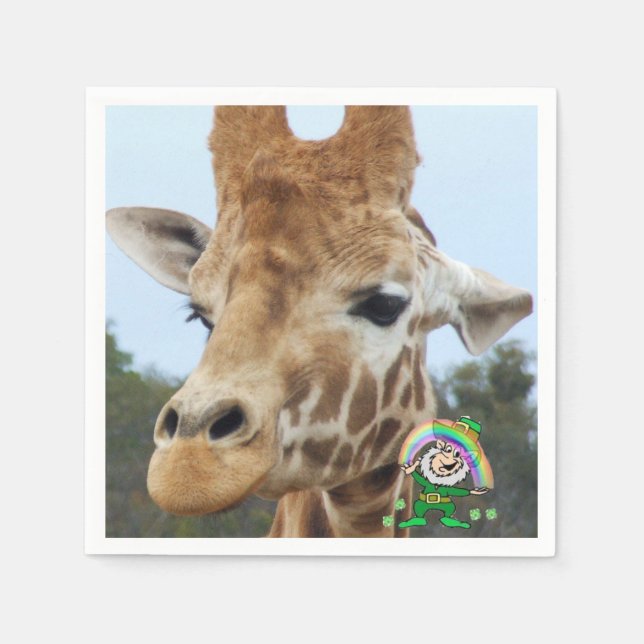 Paper Napkins St. Patrick's Day Giraffe (Front)