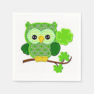 Paper Napkins St. Patrick's Day Owl