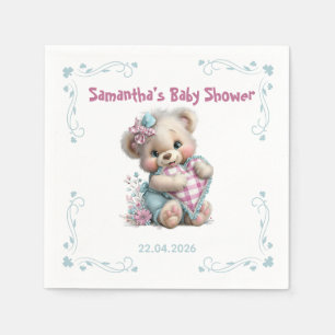 Paper Napkins Teddy Bear Baby Shower 