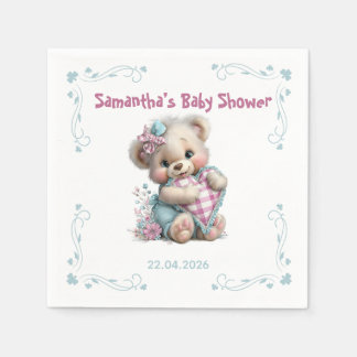 Paper Napkins Teddy Bear Baby Shower 