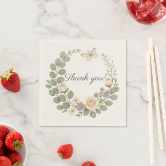 paper napkins, “Thank you — Morning Peace'' Napkin