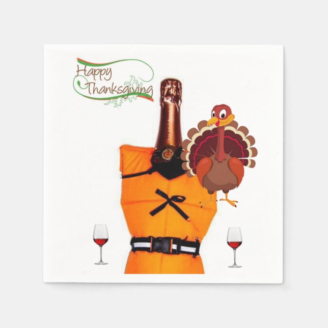 Paper Napkins Thanksgiving Wine (Front)