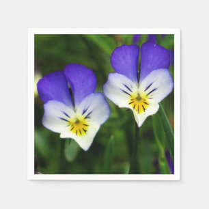 Paper napkins two cute blue violets