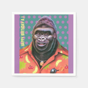 Paper Napkins vain gorilla design
