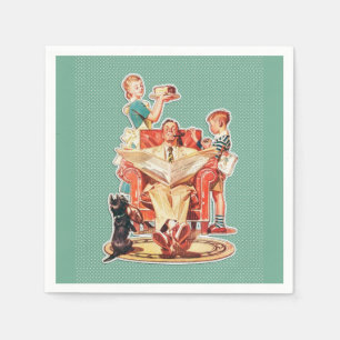 Paper Napkins Vintage 50s Retro Family
