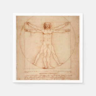 Paper Napkins Vitruvian Man by Leonardo da Vinci