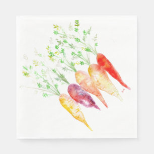 Paper Napkins - Watercolor Heirloom Carrots
