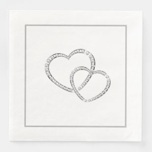 Paper Napkins-Wedding Two Hearts Napkin
