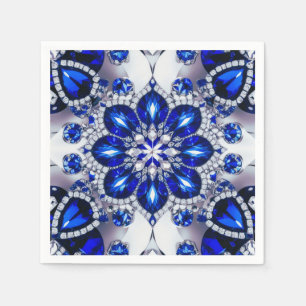 Paper napkins with Bule White Colours Design