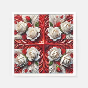 Paper napkins with English Roses Design