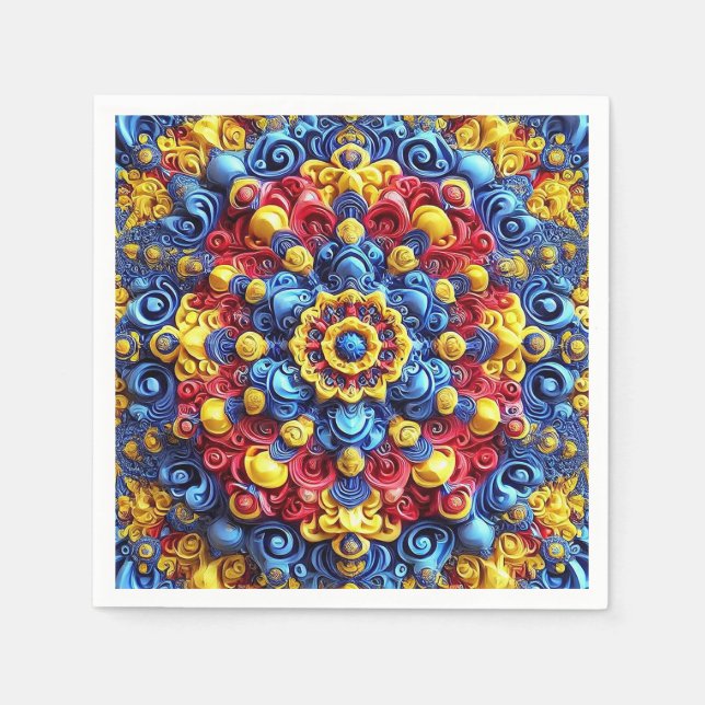 Paper napkins with Romanian Colours Design (Front)