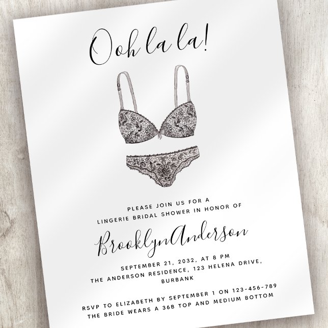 PAPER Ooh La La Lingerie Shower Invitation (Creator Uploaded)