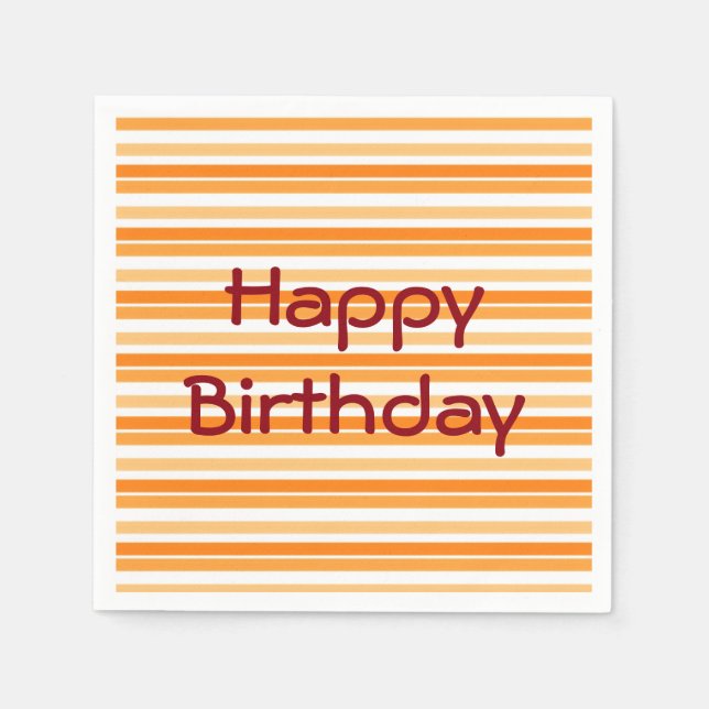 Paper Orange Stripes Napkin (Front)