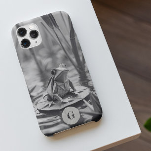 Paper Origami Frog Lily Pad Pond Monogram iPhone 16 Case