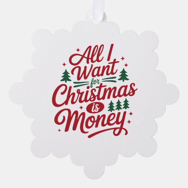 Paper Ornament Card-Funny Xmas Quote (Front)
