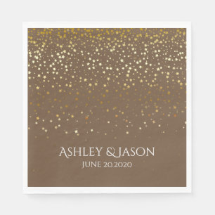 PAPER PARTY DISPOSABLE NAPKINS PETITE GOLDEN STARS