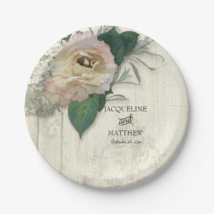 Paper Party Goods Modern Vintage Ranunculus Floral Plate