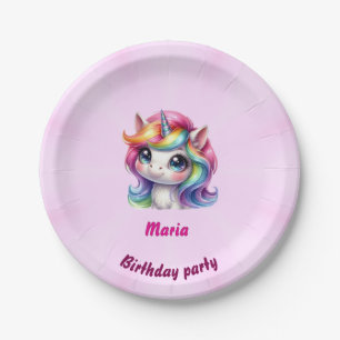 Paper & Party Plates cute unicorn