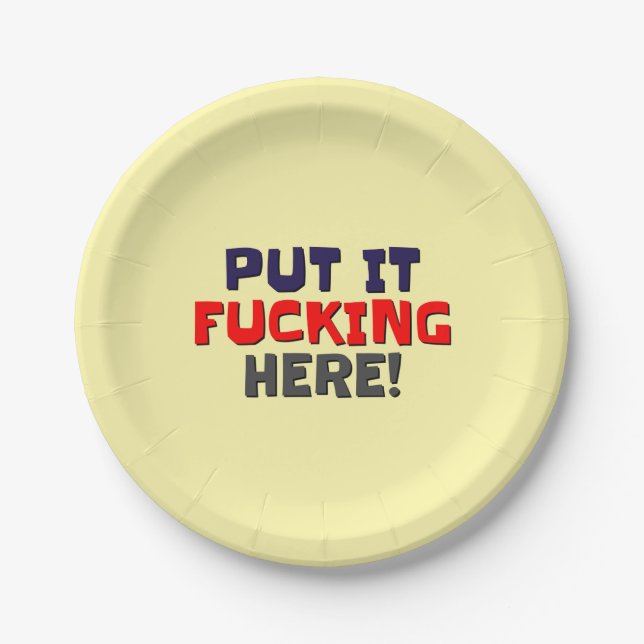 Paper Party Plates Put It Here! (Front)