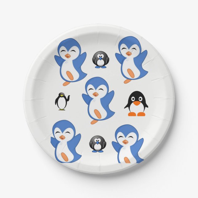 Paper Pates Penguins Plate (Front)