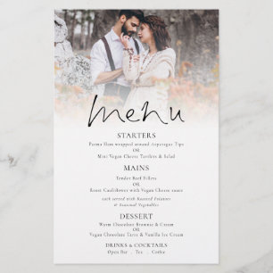 PAPER Photo Elegant Script Wedding Menu