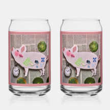 Paper Pig Soda Glass
