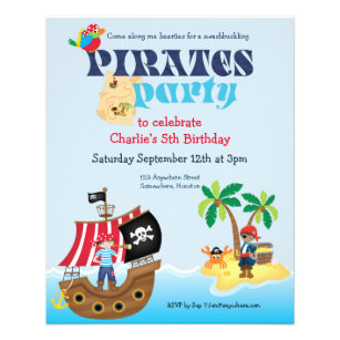 PAPER   Pirates Kids Birthday Party Invitation