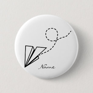 Paper Plane Flying Thunder_Cove 6 Cm Round Badge