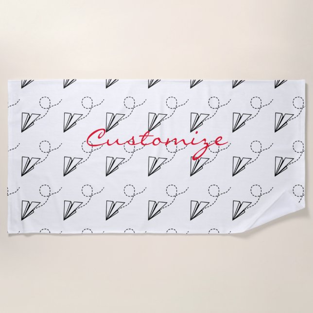 Paper Plane Flying Thunder_Cove Beach Towel (Front)