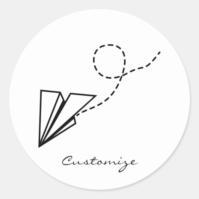 Paper Plane Flying Thunder_Cove Classic Round Sticker (Front)