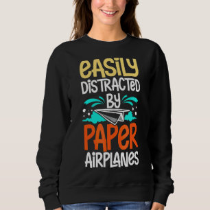 Paper Plane Folded Aeroplane Folding Glider Origam Sweatshirt